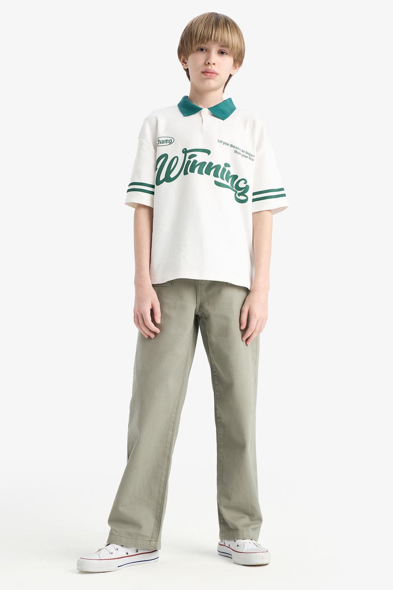 ديفاكتو بنطلون اولادي وايد ليج برجل واسع جبردين - Image 3