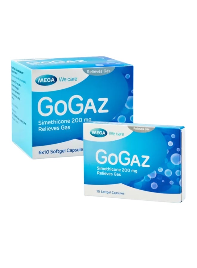 MEGA GOGAZ 200mg Softgel Capsules 30's | Simethicone Anti-Gas Relief | Fast Acting Formula for Bloating, Flatulence & Abdominal Discomfort | Soft Gel Capsules - Image 2