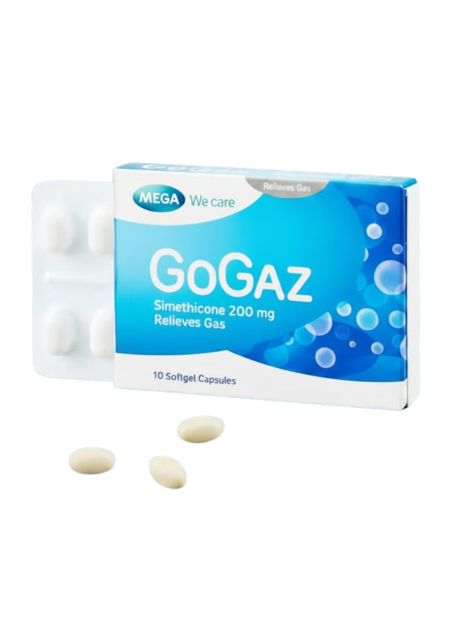 MEGA GOGAZ 200mg Softgel Capsules 30's | Simethicone Anti-Gas Relief | Fast Acting Formula for Bloating, Flatulence & Abdominal Discomfort | Soft Gel Capsules - Image 3