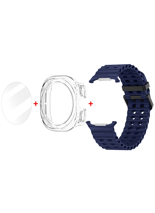 CATANES (for Samsung Galaxy Watch 7 Ultra) 3 Packs Silicone Band, Case and Screen Protector, Soft Ocean Silicone Sport Strap Replacement Accessory  - Image 3