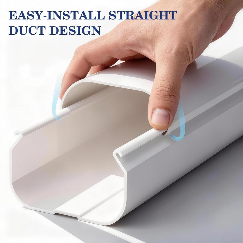 LyPrem 10Ft Mini Split Line Set Cover 3" PVC Line Cover Kit for Mini Split and Central Air Conditioner & Heat Pump(White) - Image 4