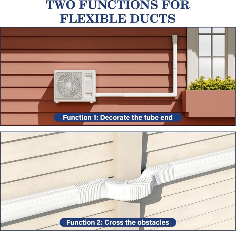 LyPrem 10Ft Mini Split Line Set Cover 3" PVC Line Cover Kit for Mini Split and Central Air Conditioner & Heat Pump(White) - Image 5
