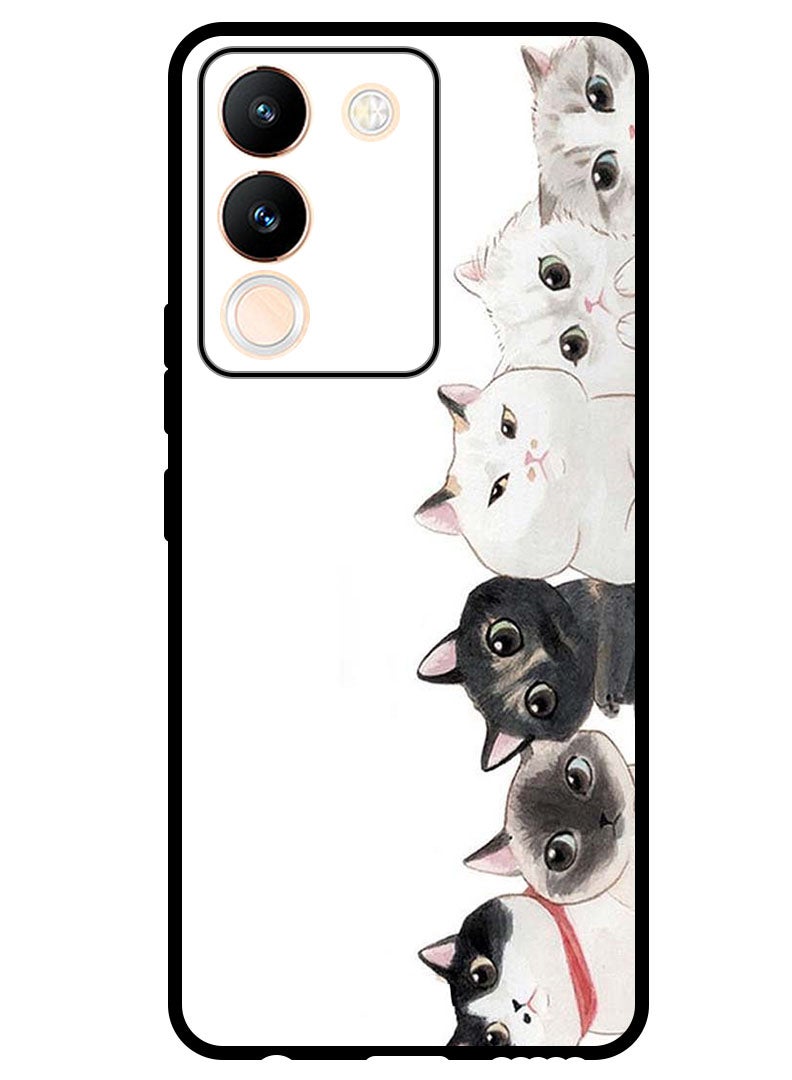 Theodor غطاء واقي مضاد للخدش وصدمات مع حواف لفيفو V29e قطط لطيفة - Image 1