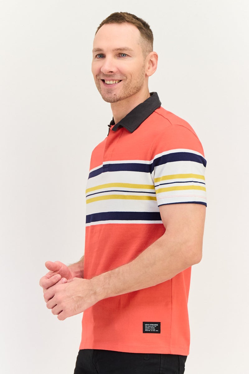 Levi's قمصان بولو قصيرة الأكمام للرجال بتصميم عادي مخطط، متعددة الألوان - Image 3