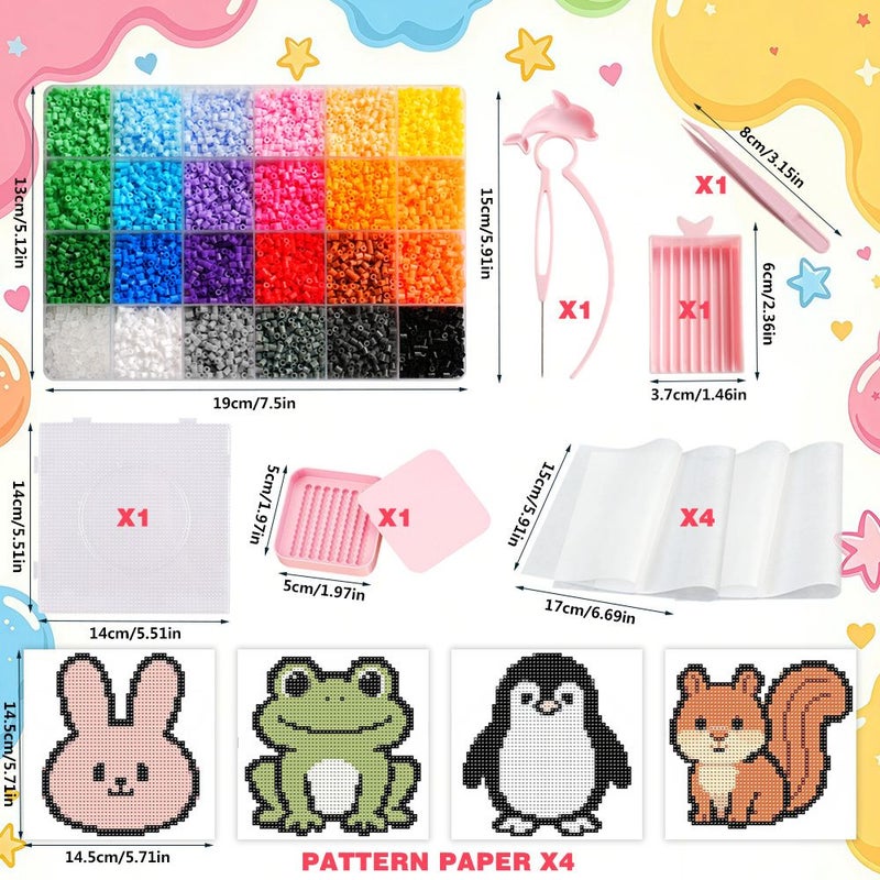 12013pcs 2.6mm Melting Beads Set Rabbit Frog Penguin Squirrel Fuse Beads Making Kit - Image 2
