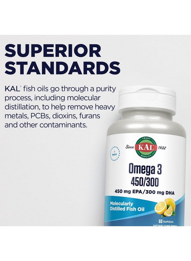 KAL 450/300 1280 Mg Omega 3, Lemon, 60 Count - Image 3