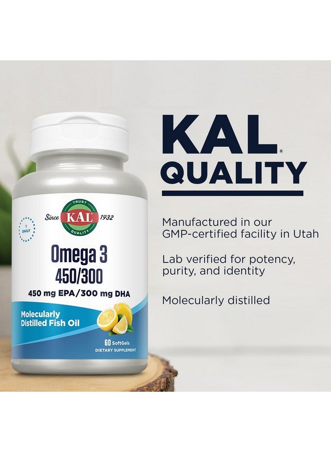 KAL 450/300 1280 Mg Omega 3, Lemon, 60 Count - Image 2