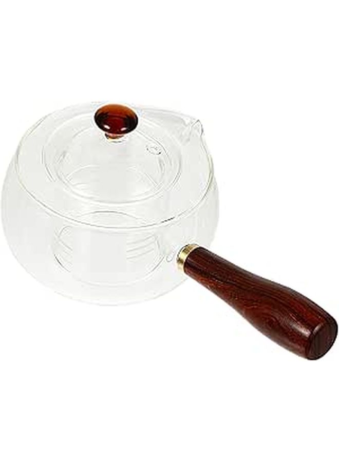 Glass Teapot with Rotating Filter Infuser Handheld Tea Maker for Loose Leaf Brewing - Image 1