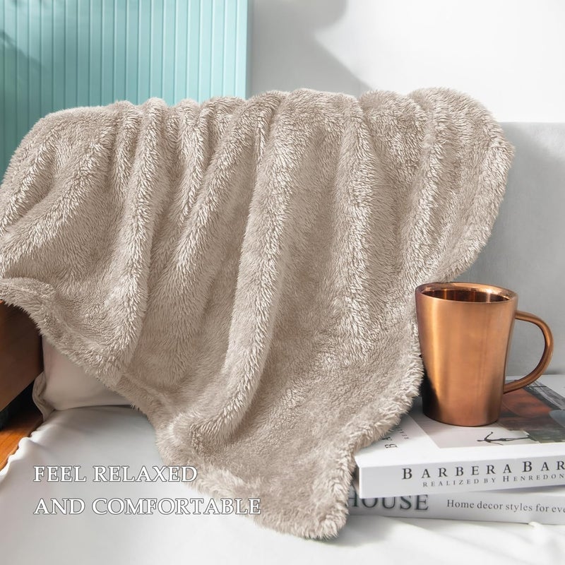 Exclusivo Mezcla Extra Large Plush Fuzzy Fleece Throw Blanket - Super Soft and Warm for Couch and Bed (50x70 Inches, Camel) - Image 4