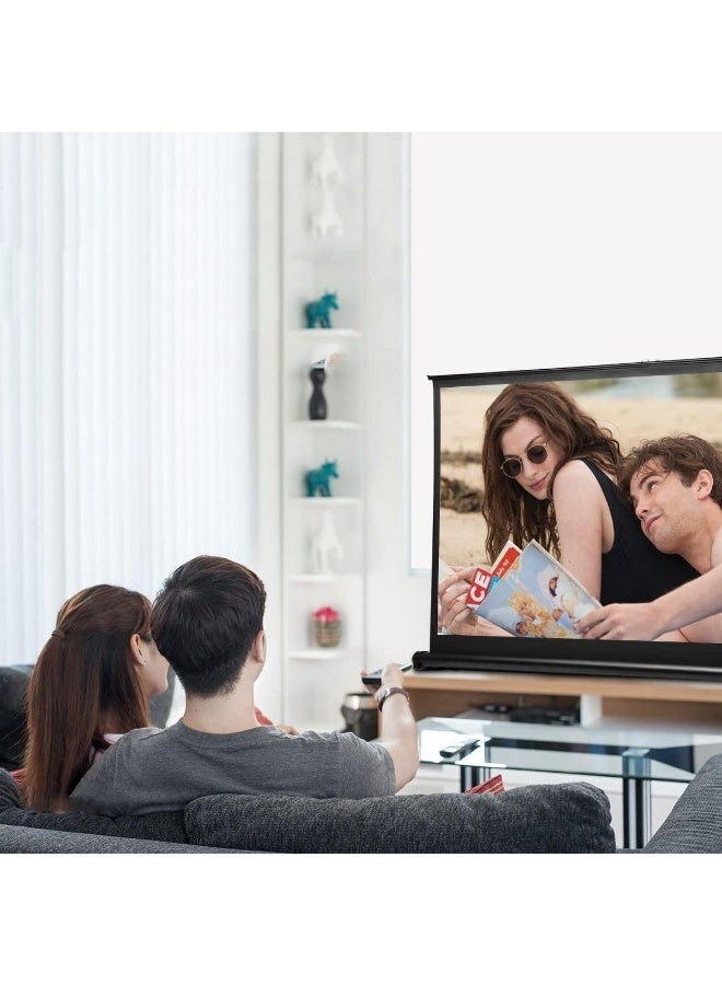 FlashHawk Projector Screen - New Portable Mobile 50 Inch Projector Screen Pull Down, 16:9 Projector Screen Retractable Tabletop Screen Tripod Stand for Home Theater Meeting Room, School Indoor Outdoor Ceiling Wall Mount Upgrade - Image 5