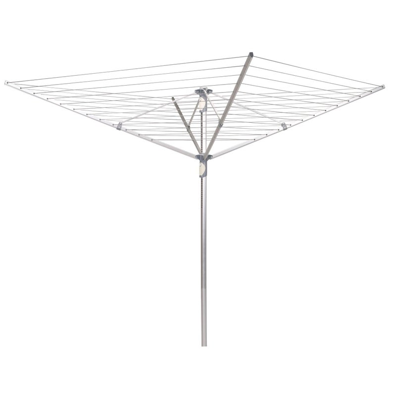 Household Essentials 1710 Height Adjustable Outdoor Umbrella Drying Rack  Aluminum  12Lines with 165 ft Clothesline  Gray