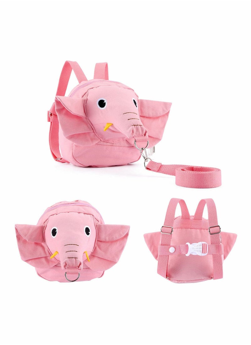 SYOSI Toddler Walking Safety Backpack with Leash, Anti Lost Child Backpack with Safety Leash, Cute Child Mini Walking Safety Harness for Airport Travel Kids Baby Children Infant Boys (Pink)  - Image 1