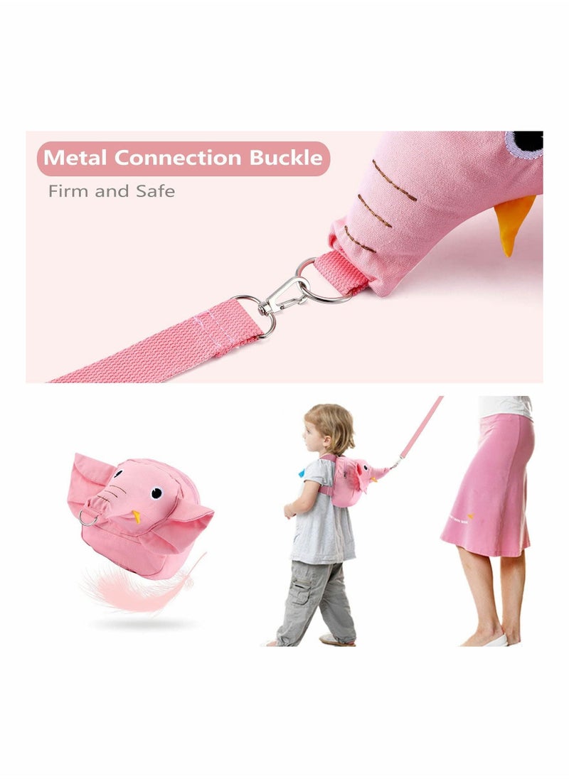SYOSI Toddler Walking Safety Backpack with Leash, Anti Lost Child Backpack with Safety Leash, Cute Child Mini Walking Safety Harness for Airport Travel Kids Baby Children Infant Boys (Pink)  - Image 3