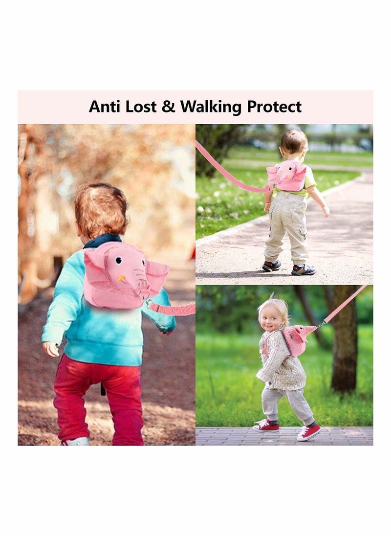 SYOSI Toddler Walking Safety Backpack with Leash, Anti Lost Child Backpack with Safety Leash, Cute Child Mini Walking Safety Harness for Airport Travel Kids Baby Children Infant Boys (Pink)  - Image 5