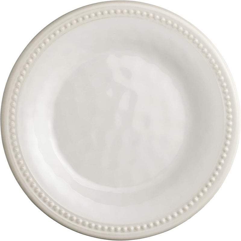 UP UPware Beaded Melamine Round Dessert Plates Small Serving Plates for Appetizer Snacks and Side Dishes Cream 6 Inch Set of 4 - Image 3