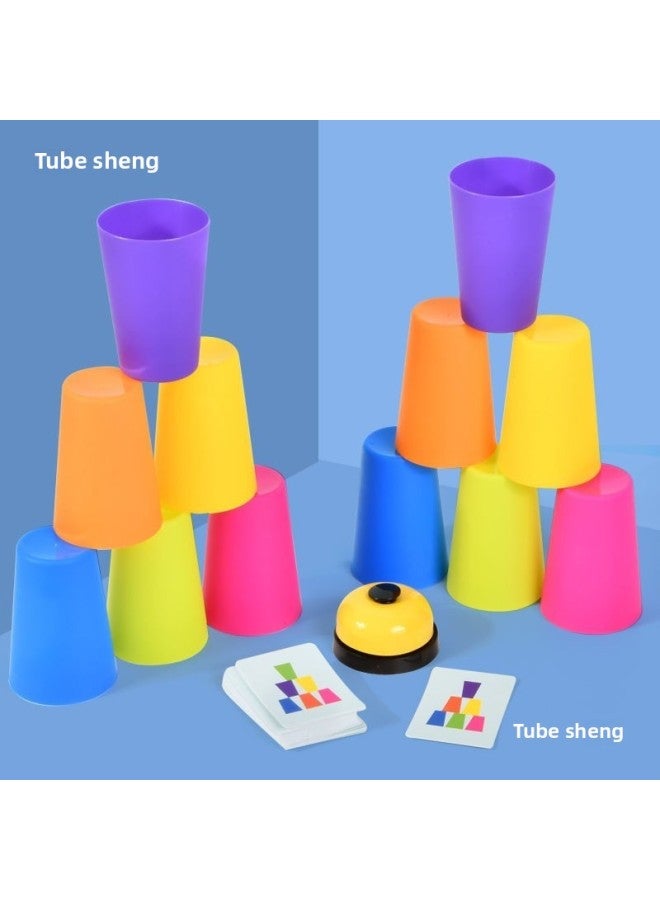 ألعاب تدريب الأطفال المصابين بالتوحد والمشاعر الاجتماعية والتعرف على الألوان وركن رياض الأطفال ألعاب التعليم المبكر - اللون: كوب مزدوج التراص + شخصيات صينية سحرية - Image 3