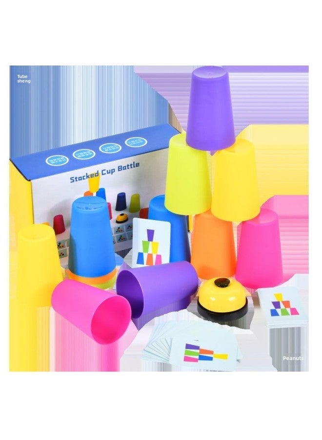 ألعاب تدريب الأطفال المصابين بالتوحد والمشاعر الاجتماعية والتعرف على الألوان وركن رياض الأطفال ألعاب التعليم المبكر - اللون: كوب مزدوج التراص + شخصيات صينية سحرية - Image 5