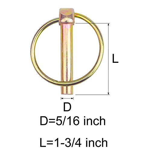 lasenersm 8 Pieces Pin Size 5/16" x 1-3/4" Heavy Duty Linch Pin Lock Pin Clips Tractor Lynch Pin Lynch Pin Fastener Assortment Kit for Farm Tractors Trailers Trucks Mowers Trolley Horsebox - Image 3