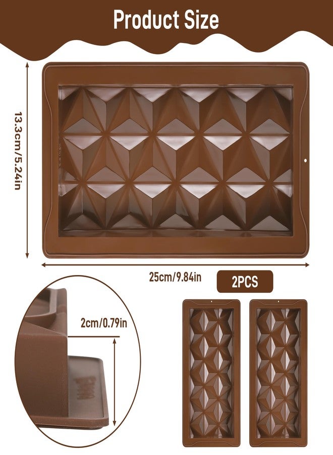 TranRantic Chocolate Mould Silicone Deep, Pack of 2 Silicone Moulds, Chocolate Mould, Reusable Soft Silicone Mould, Chocolate Bar for Chocolate and Sweets - Image 2