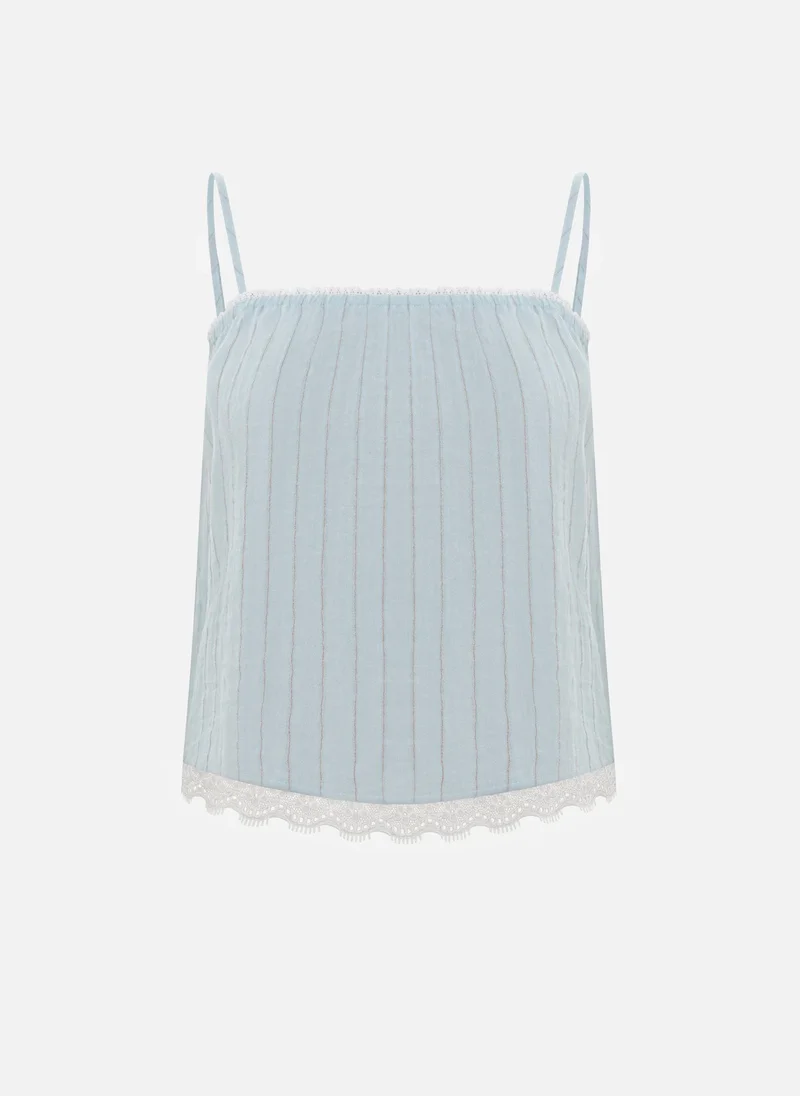 Lichi  Viscose top with thin straps and openwork trim for Women | Best Price UAE
