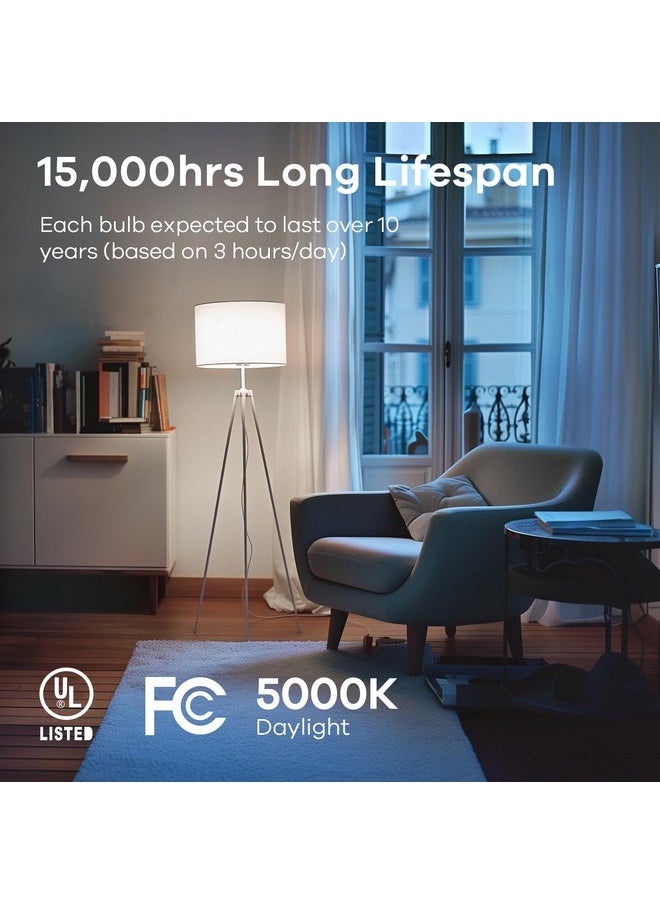 لينكايند لمبات إضاءة LED من لينكيند A19 قابلة للتعتيم، ما يعادل 40 واط، قاعدة E26، ضوء نهاري 5000 كلفن، 5 واط 480 لومن 120 فولت، معتمدة من UL ولجنة الاتصالات الفيدرالية (FCC)، مصابيح LED لغرفة النوم وغرفة المعيشة والمنزل والمكتب، عبوة من 6 قطع  - Image 4