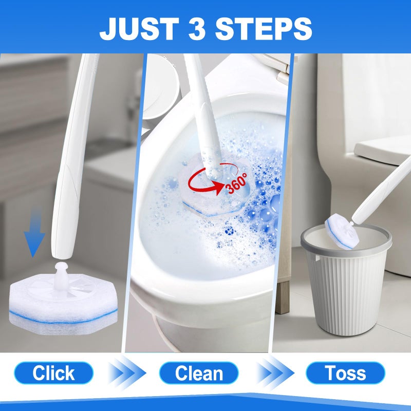 Zeefpod 100 Count Disposable Toilet Brush,Toilet Cleaner Wand Refills Compatible with Most Toilet Brushes- No Falling Apart, Fresh Fragranceï¼Œ4X Cleaning Powerï¼ŒBathroom Cleaning. - Image 5