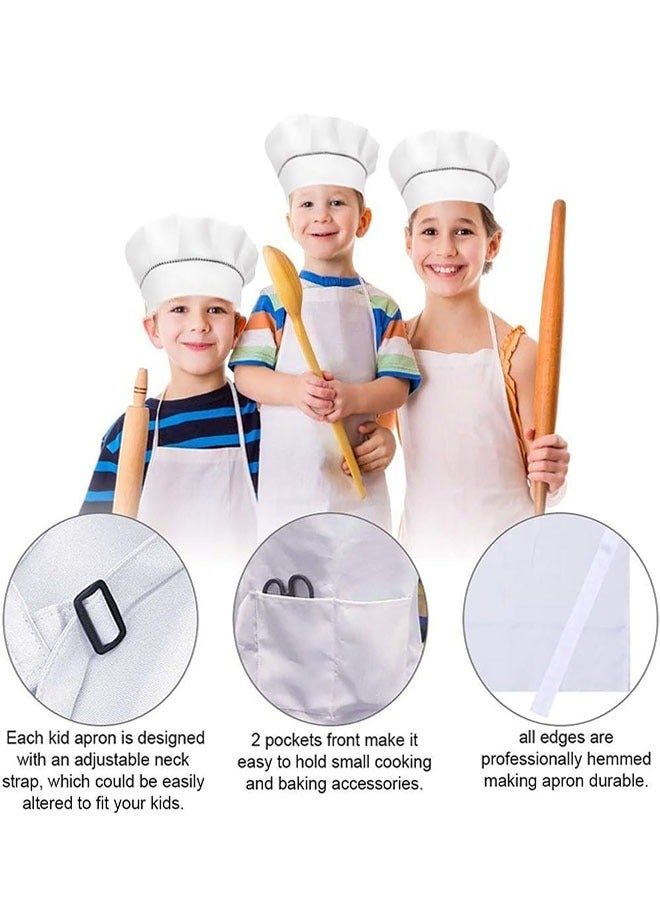 Kids Apron and Chef Hat Set, Adjustable Children Apron with 2 Pockets for Boys Girls, Toddler Chef Apron Kitchen Garden Bib Aprons for Cooking Baking Painting Crafting (7-13 Year)  - Image 5
