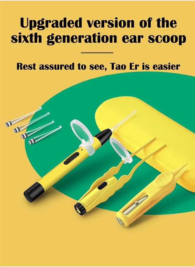 ZCM-HAPPY - 3 Piece Ear Wax Remover Tool Set with LED Light and Magnifying Glass Safe Electric Ear Cleaner for Babies Kids Ear Hygiene Tools Gentle Ear Cleaning Device - Image 1