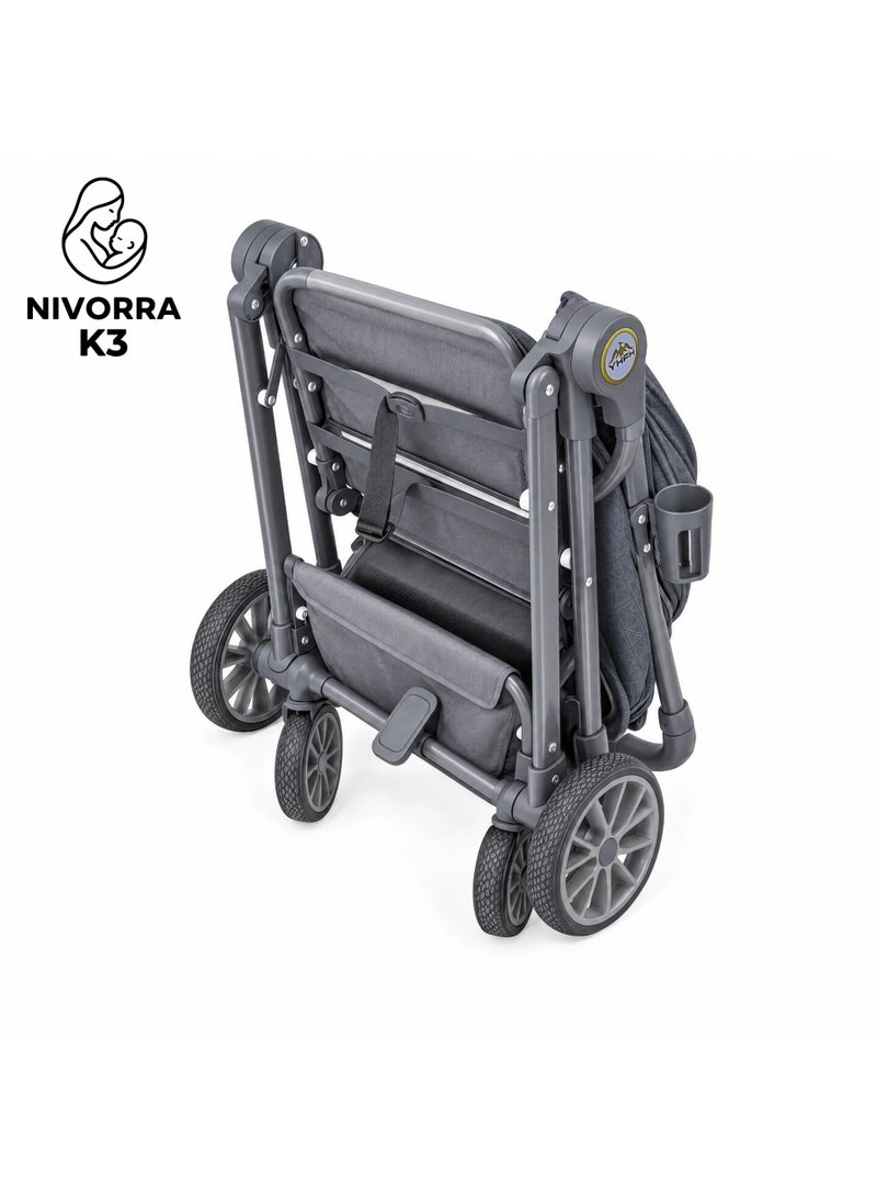 NIVORRA Lightweight Travel Baby Stroller – Compact Foldable Pushchair with Adjustable Seat, Canopy, and Storage Basket for Toddlers and Newborns – APPROVED IN FLIGHT – Nivorra K3 - Image 5