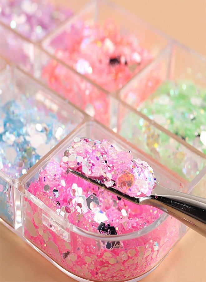 Lifextol 36 Grids Nail Glitter for Nails Art Decoration Kit Nail Charms for Press Nail Design, Butterfly Chunky Glitter Flakes Star Nail Sequins Holographic Nail Foil Glitter-A - Image 5