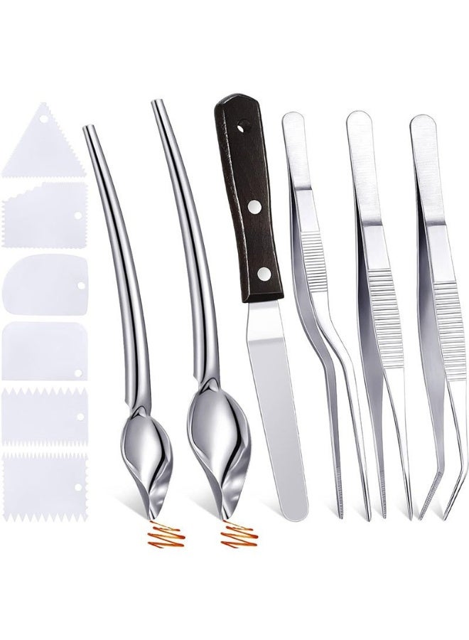HOMESTAR 12-Piece Baking & Cake Decorating Tool Kit - Professional Stainless Steel Icing Spatulas, Piping Bags, Tips & Tweezers for Home Bakers - Image 1