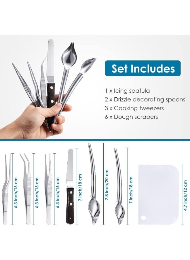 HOMESTAR 12-Piece Baking & Cake Decorating Tool Kit - Professional Stainless Steel Icing Spatulas, Piping Bags, Tips & Tweezers for Home Bakers - Image 2
