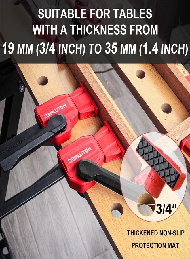 HAUTMEC مشبك تثبيت سريع الفتح من HAUTMEC، مقاس 3/4 بوصة، مناسب لثقوب تثبيت بقطر 19 مم، قوة تثبيت 170 رطلاً، مشبك تثبيت قابل للتعديل لأعمال النجارة والتجميع واللصق، عبوة من قطعتين - HT0276 - Image 4