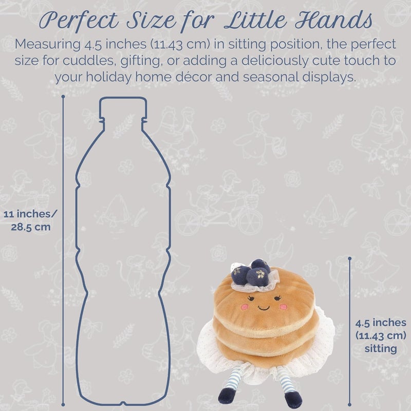 MON AMI Pretty Pancake Plush Toy | Kawaii Food Plushie with Blueberries | 7” Breakfast Stack Pancake Doll for Kids | Christmas Stuffed Toy for Girls & Boys | Cute Seasonal Home Décor - Image 2