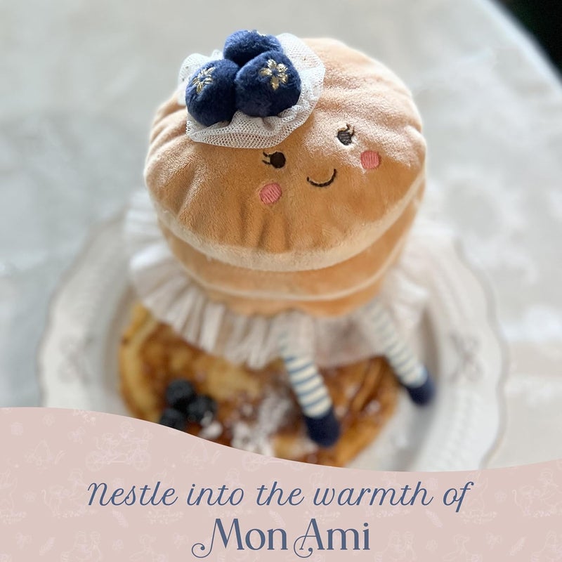 MON AMI Pretty Pancake Plush Toy | Kawaii Food Plushie with Blueberries | 7” Breakfast Stack Pancake Doll for Kids | Christmas Stuffed Toy for Girls & Boys | Cute Seasonal Home Décor - Image 5