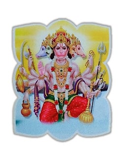 Uniq UNIq PANCHMUKHI Hanuman JI Glossy Finish Sticker for Temple Home Office Car Bike Laptop Bottle Door Windows Bumpers Walls etc (9x9 CM)  - Image 1
