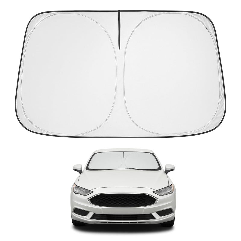 Proadsy Windshield Sun Shade for Ford Fusion Sedan 20132021 Foldable Heat Shield Sun Visor Protector Precise Fit Blocks UV Rays to Keep Car Cooler Easy Install Compact Storage