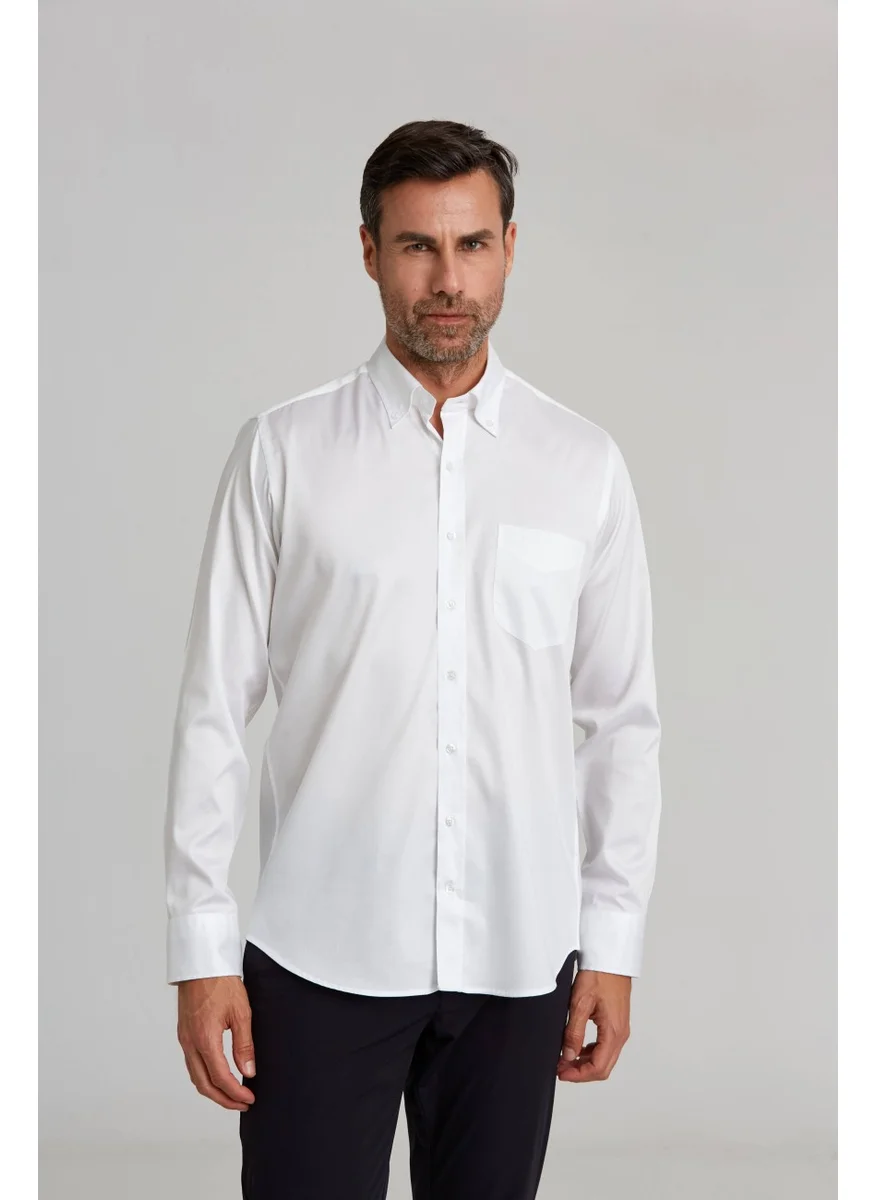Bisse Classic Shirt Regular Fit Uk Pal Bdk Collar T Pocket Collared Cuff White GMKLS0922300112_D01