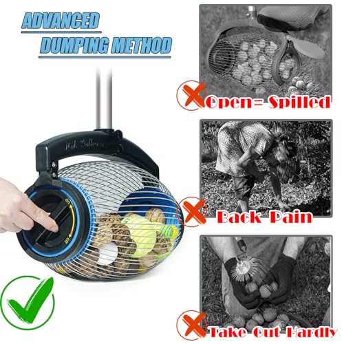 Zozen Nut Gatherer, Pecan Picker Upper, Walnut Picker Upper Roller, Side Opening Dump/Also Apply to Hickory Nuts, Chestnuts, Buckeyes, Golf, Butternuts, Objects Size 3/4'' to 2''; 1.5 Gallon - Image 2