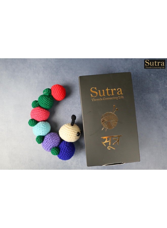 SUTRA Sutra Crochet Cute Caterpillar Toy | Amigurumi Little Caterpillar | Crochet 100% Handmade Toy | Caterpillar Jungle Safari Theme Animal Toy for Kids | Size 8X4 Inch Soft Toys for Baby Girl & boy - Image 3