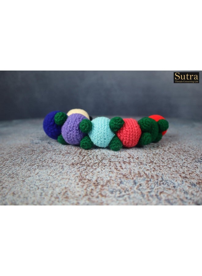 SUTRA Sutra Crochet Cute Caterpillar Toy | Amigurumi Little Caterpillar | Crochet 100% Handmade Toy | Caterpillar Jungle Safari Theme Animal Toy for Kids | Size 8X4 Inch Soft Toys for Baby Girl & boy - Image 2