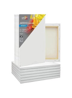 Smart 5 Pieces - White Blank Art Paintings Stretched Artist Painting Acrylic Oil Painting Wood Painting Cotton Art Painting DIY Board Adults Kids Workout 20X15 Cm By Smart 280gm  - Image 1
