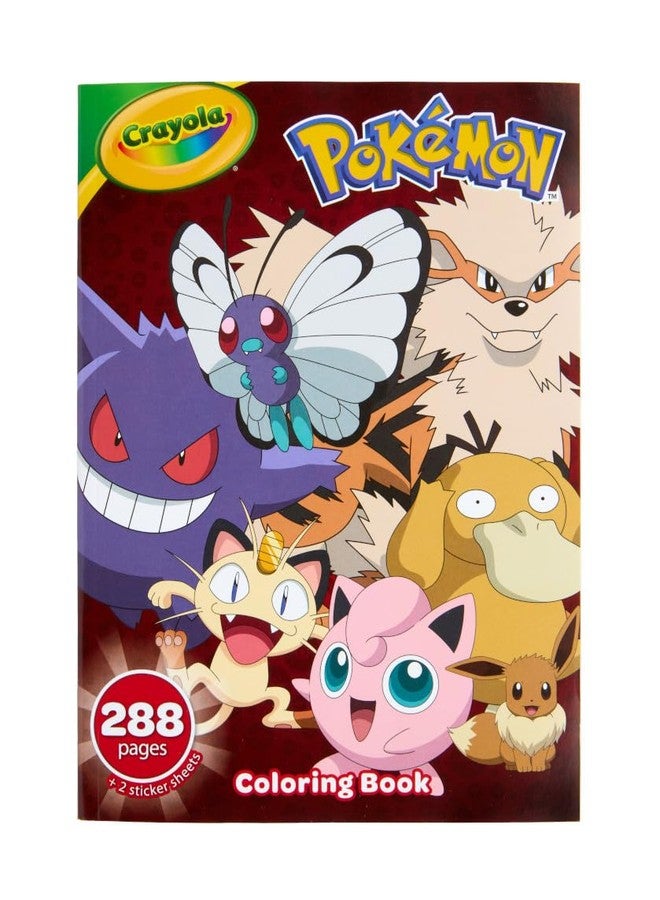 Crayola Giant Pokemon Coloring Book (288 Pages), 2 Sticker Sheets, Coloring Book for Kids & Adults, Travel Activity, Pokemon Gift for Kids, 3+ - Image 1