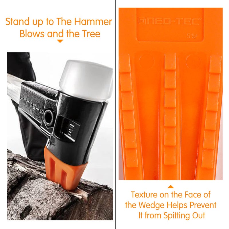 NEO-TEC 6 Pack Tree Felling Wedges, Chainsaw Wedges, 5.5"+8" Tree Cutting Equipment, Tree Cutting Equipment with Spikes for Safe Tree Cutting - Image 3