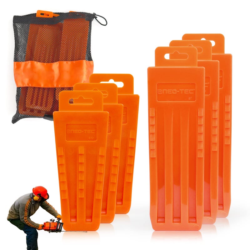 NEO-TEC 6 Pack Tree Felling Wedges, Chainsaw Wedges, 5.5"+8" Tree Cutting Equipment, Tree Cutting Equipment with Spikes for Safe Tree Cutting - Image 1