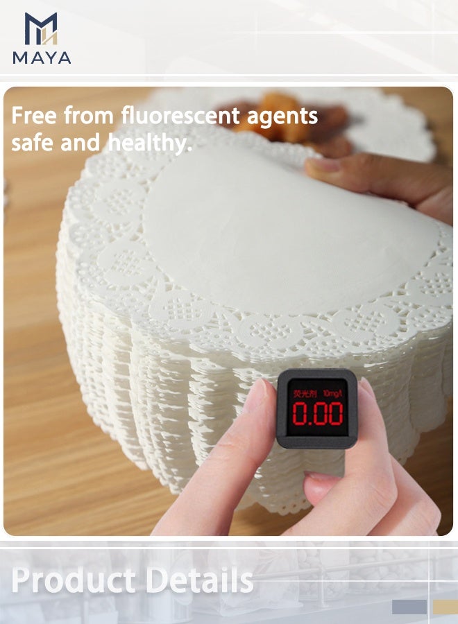 Maya 100PCS Oil-Absorbent Disposable Doilies, 9.5 Inch (24cm) Round Lace Paper Mats for Crafts, Wedding Decor, Table Setting, Cupcake Toppers & Party Favors - Image 3