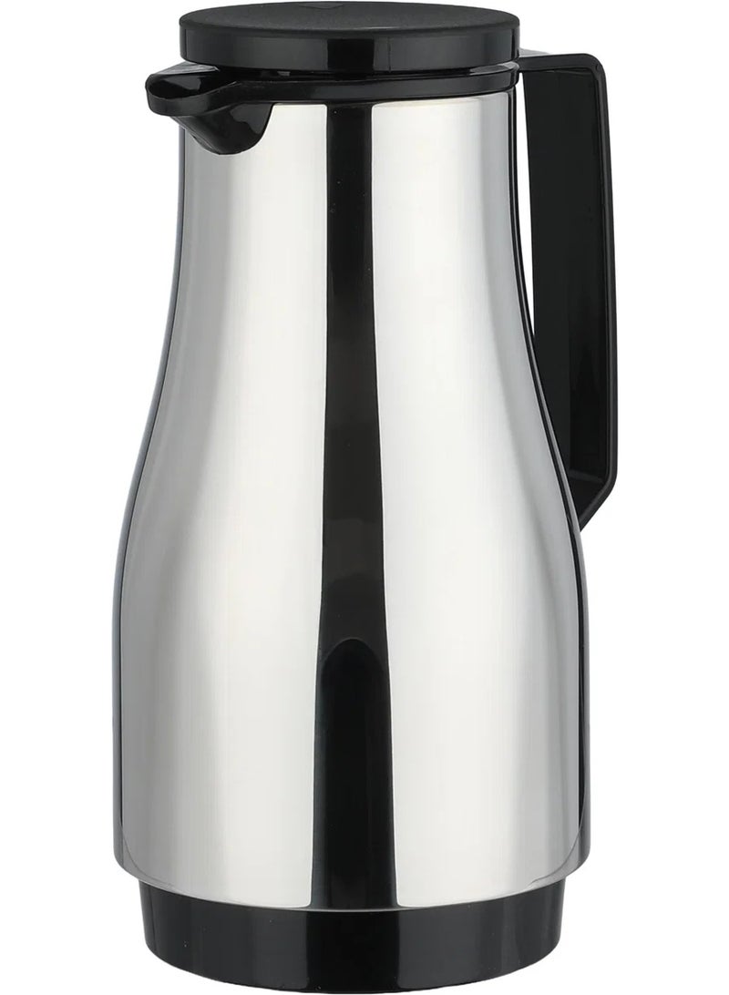 helios Thermos, 1 Liter, Glass Interior - Silver Black - Image 3