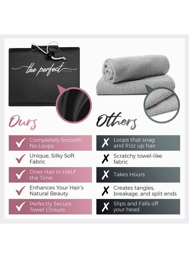 THE PERFECT HAIRCARE Microfiber Hair Towel Wrap for Women - Gift and Travel - Smooth like Silk - Curly, Wavy, Straight Hair Girls - Plopping Essential - Anti-Frizz, Fast Drying, Works Better than a T-Shirt - Image 2