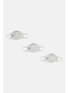 Reebok Unisex 3 Pieces Brand Logo Large Face Mask, White  - Image 2