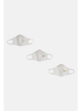 Reebok Unisex 3 Pieces Brand Logo Large Face Mask, White  - Image 3